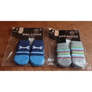 2 Pc Small Dog Pet Socks Skid Bottom Warm Puppy Anti-slip Socks Corgi New